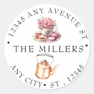 Garden Tea Bridal Shower Return Address Classic Round Sticker