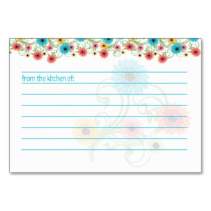Garden Tea Colourful Flowers Recipe Card
