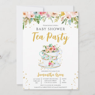 Garden Tea Party Baby Shower Invitation
