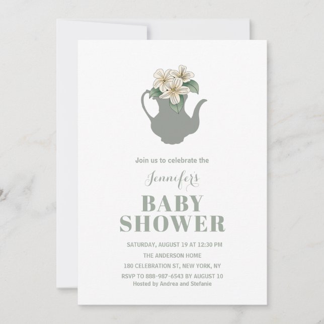 Garden Tea Party baby shower Invitation (Front)