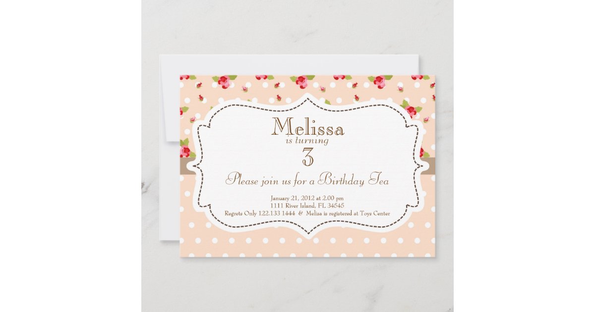 Garden Tea Party Birthday Invitation | Zazzle