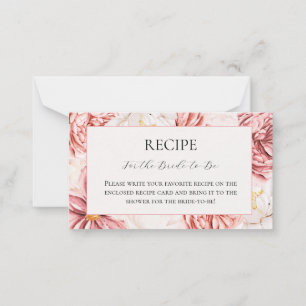 Garden Tea Party Bridal Shower Recipe Card