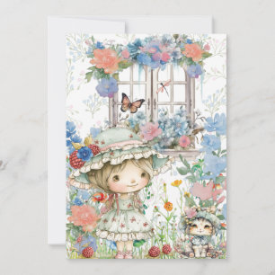 Garden Tea Party Thank You Note Card