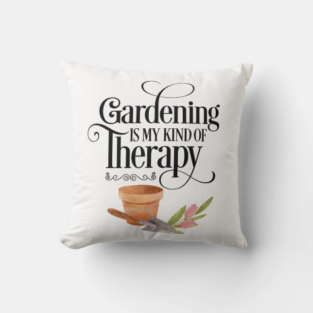 Garden Therapy Plants Throw Pillow (Front)