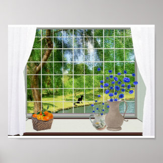 Garden through my window, poster