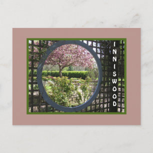 GARDEN THROUGH THE ROUND LATTICE WINDOW/INNISWOOD POSTCARD