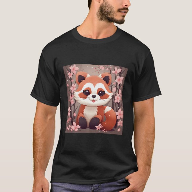 Garden To Closet Stunning Red Panda And Cherry Blo T-Shirt (Front)