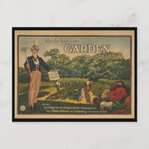 Garden To Cut Food Costs Postcard