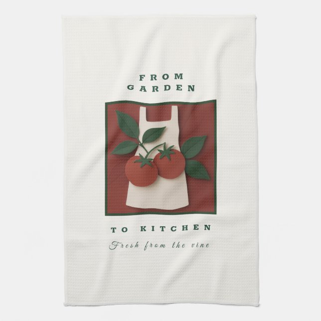 Garden to Kitchen Tomato Apron - Farm Fresh Gift Tea Towel (Vertical)