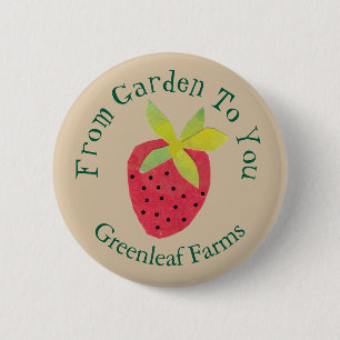 Garden To You Retro Strawberry Garden Farm Nursery 6 Cm Round Badge