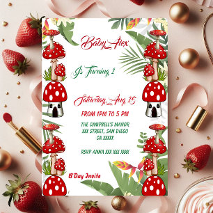 Garden Toadstool Green Foliage Baby 1st Birthday 