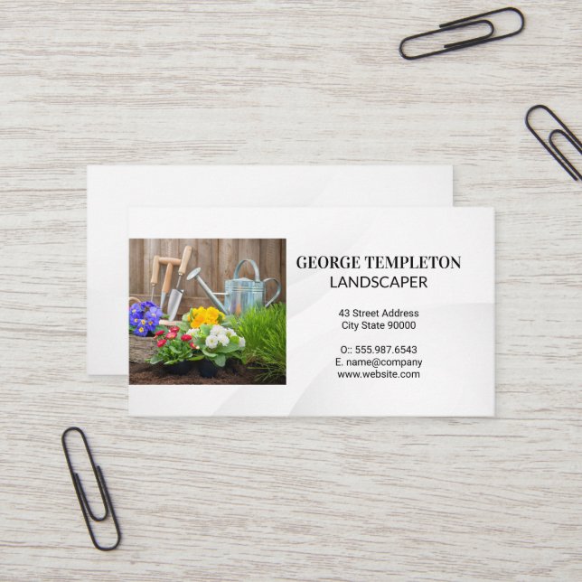 Garden Tools | Flowers and Dirt Business Card (Front/Back In Situ)