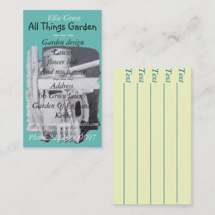 garden tools painting for gardener garden design business card