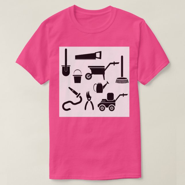 garden tools silhouettes T-Shirt (Design Front)