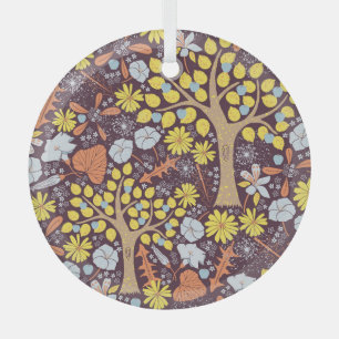 Garden trees, floral, apple pattern glass tree decoration