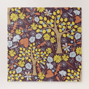 Garden trees, floral, apple pattern jigsaw puzzle