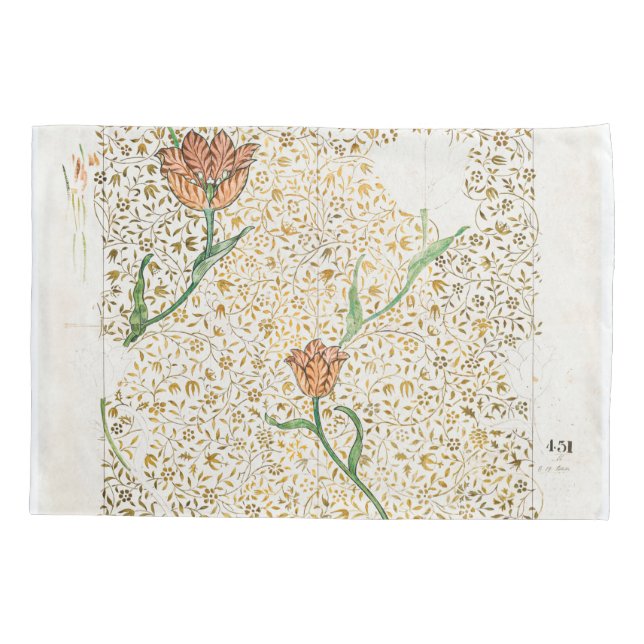 Garden Tulip 1885 By William Morris Pillowcase (Back)