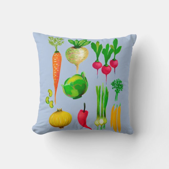 Garden Vegetables Customisable  Cushion (Front)