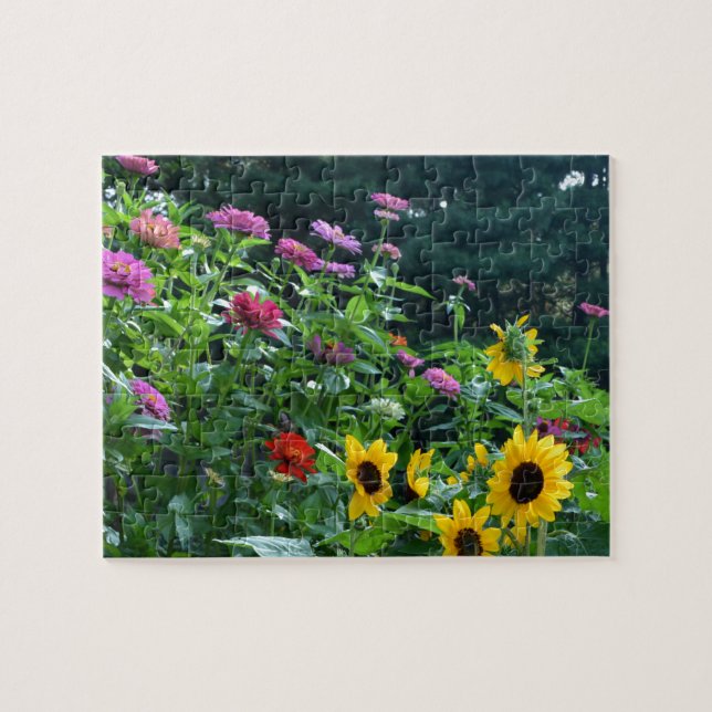 Garden View, beautiful backyard floral garden Jigsaw Puzzle (Horizontal)