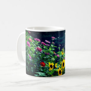 Garden View, daisies, cosmos, sunflowers, mums Coffee Mug