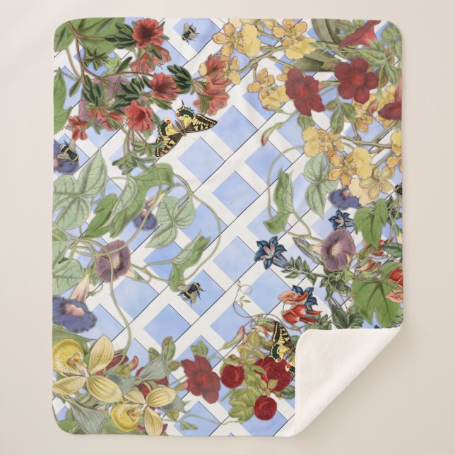 Garden Vignette Sherpa Blanket (Front)