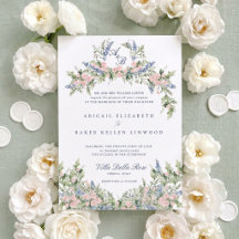 Garden Villa Wedding Floral Monogram Crest