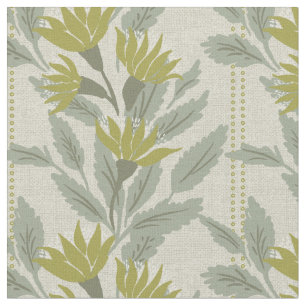 Garden vine - line green vintage victorian fabric