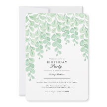 Garden Vine | Watercolor Birthday Party Invite