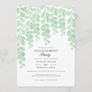 Garden Vine   Watercolor Engagement Party Invite