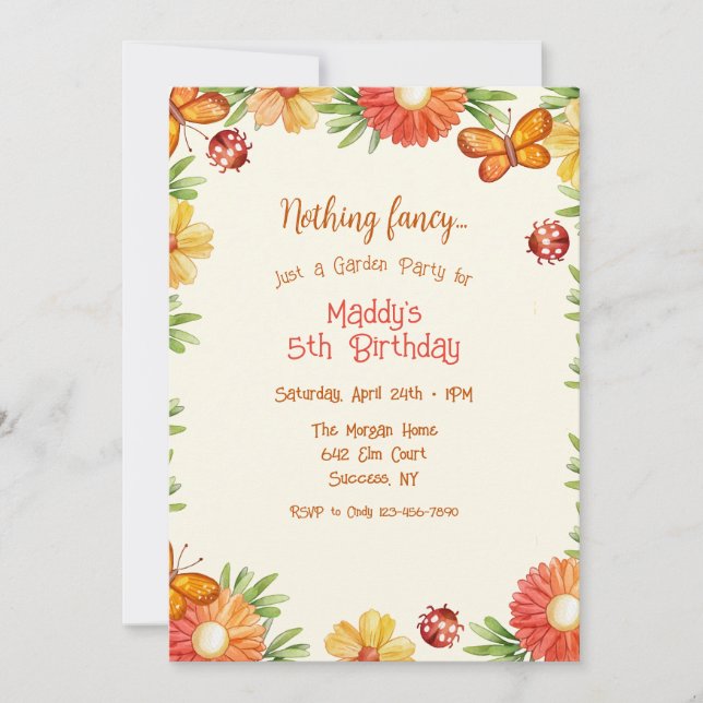 Garden Visitors Invitation (Front)