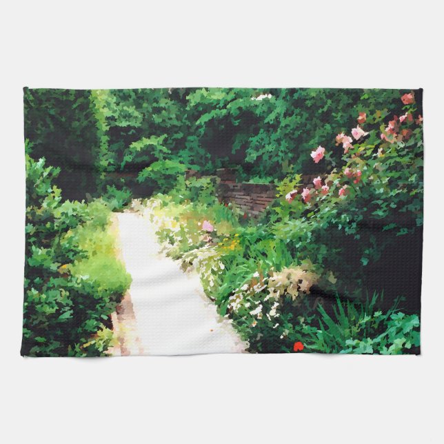 Garden Walk Digital Tea Towel (Horizontal)