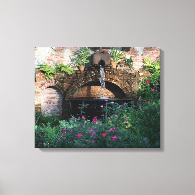 GARDEN WALL FOUNTAIN WRAPPED CANVAS WALL ART (Front)