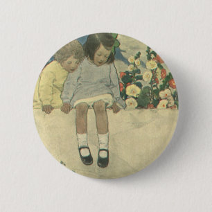 Garden Wall Jessie Willcox Smith, Vintage Children 6 Cm Round Badge