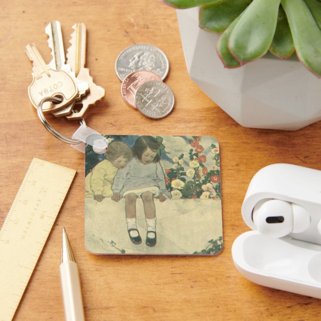 Garden Wall Jessie Willcox Smith, Vintage Children Key Ring (Desk)