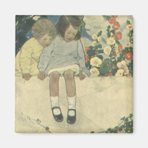 Garden Wall Jessie Willcox Smith, Vintage Children Magnet