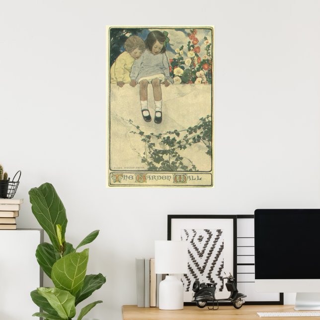 Garden Wall Jessie Willcox Smith, Vintage Children Poster (Home Office)
