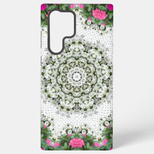 Garden Water Fountain Pink Flowers Mandala Design Samsung Galaxy Case