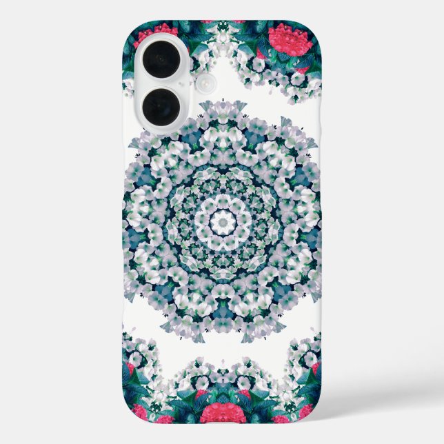 Garden Water Fountain Red Flowers Mandala Design Case-Mate iPhone Case (Back)