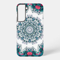 Garden Water Fountain Red Flowers Mandala Design