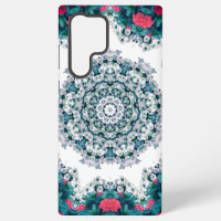 Garden Water Fountain Red Flowers Mandala Design