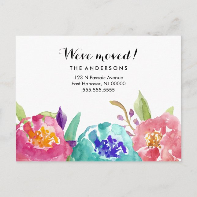 Garden Watercolor Announcement Postcard (Front)