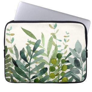 Garden-Watercolor Botanical Leaves Laptop Sleeve