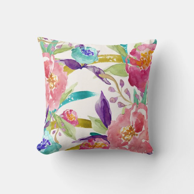 Garden Watercolor Cushion (Front)