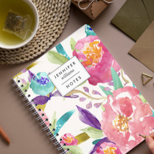 Garden Watercolor Personalised Notebook