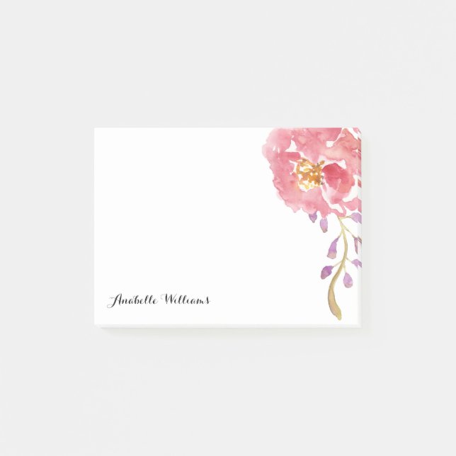 Garden Watercolor Personalised Post-it Notes (Front)