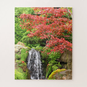 Garden Waterfall in Autumn Jigsaw Puzzle