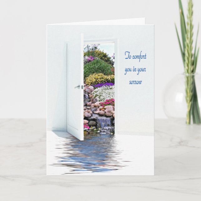 Garden Waterfall Sympathy Card (Front)