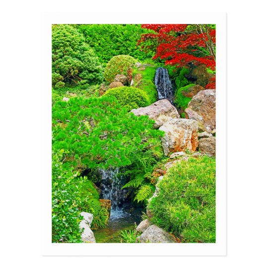 Garden Waterfalls photo painting postcard