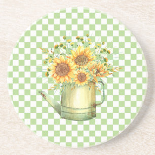 Garden Watering Can Sunflowers  Coaster