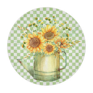 Garden Watering Can Sunflowers  Cutting Board